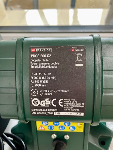 Точильний шліфувальний верстат наждак Parkside PDOS 200 C2 PDOS 200 C2 фото