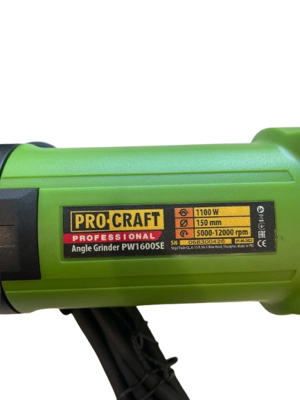 Шліфмашина кутова PROCRAFT PW-1600 SE 150мм 016006 фото