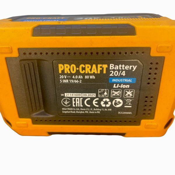 Аккумуляторная батарея Procraft Battery20/4 Industrial 20В 4Ач Li-Ion 030294 фото