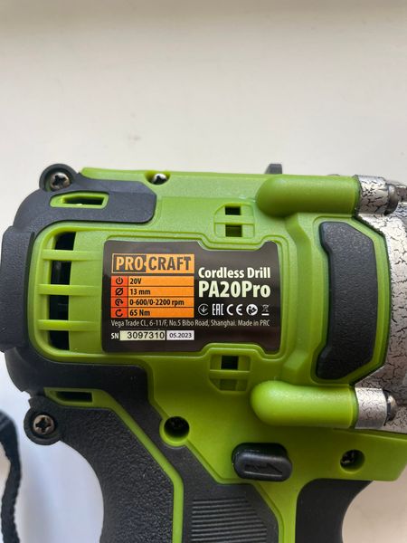 Шуруповерт акумуляторний  ударний Procraft PA20Pro (без АКБ і ЗП) 000203 фото