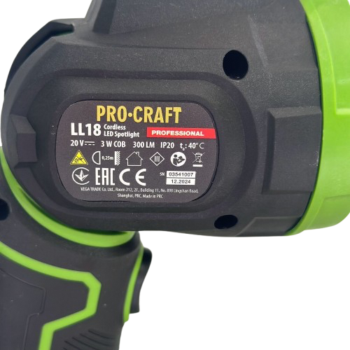 Світлодіодний прожектор до акумулятора Procraft LL18 030191 фото