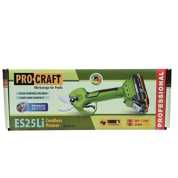 Ножиці акумуляторні PRO-CRAFT ES-25Li, 20В, 2 А&middot;год, зріз до 25 мм 030285 фото