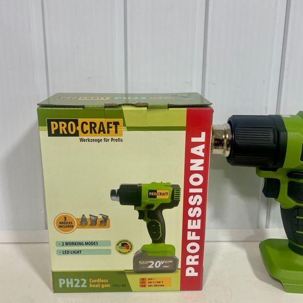Акумуляторний фен промисловий ProCraft PH22 (без АКБ та зп) 030246 фото
