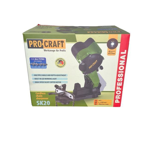 Акумуляторна заточка для ланцюга Procraft SK20 без АКБ та ЗП &ndash; диск 108 мм 032001 фото
