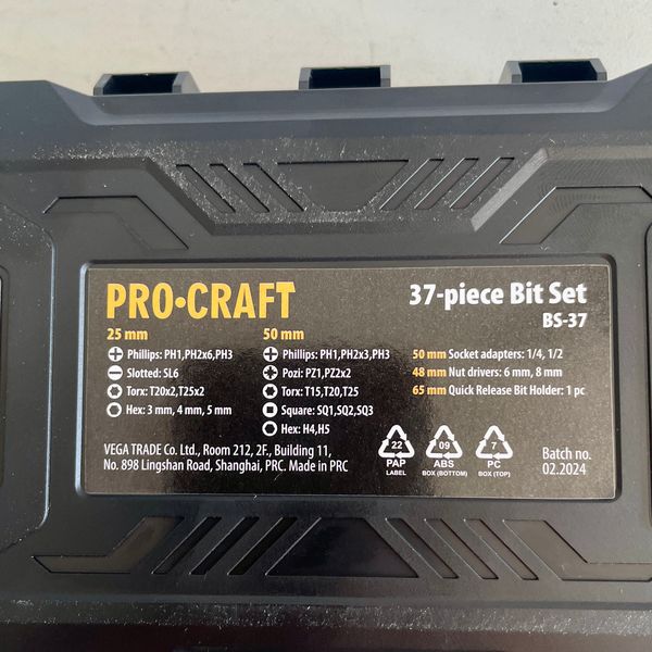 Набор бит Procraft BS-37 UNIVERSAL 000037 фото