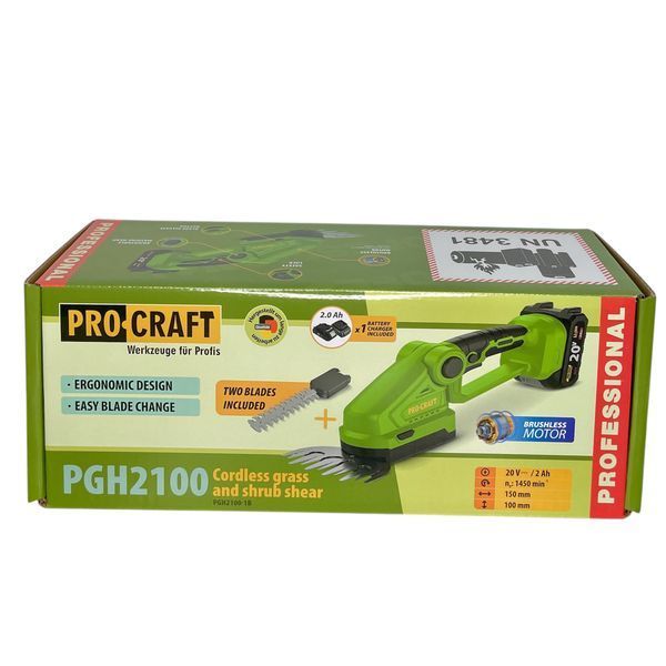 Підрізувач трави та кущоріз акумуляторний Procraft PGH2100 Universal (1 АКБ) &mdash; 20 В, безщітковий 021010 фото
