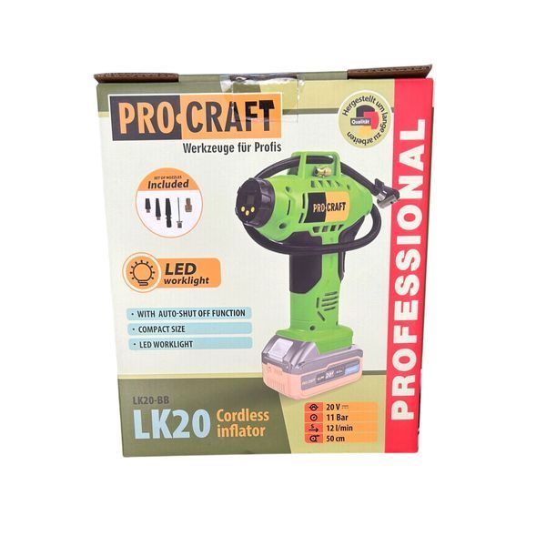 Акумуляторний повітряний компресор ProCraft LK-20 (без АКБ) &mdash; 12 л/хв, 11 атм 030210 фото