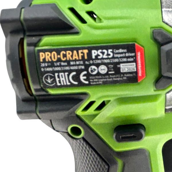 Аккумуляторный винтоверт PRO-CRAFT PS25 , 230 Нм, АКБ 2Ач, кейс 032027 фото