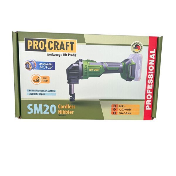 Аккумуляторные вырубные ножницы по металлу ProCraft SM20 (без АКБ и зарядного устройства) &mdash; беспроводные ножницы 20 В для точного реза листового металла 030324 фото
