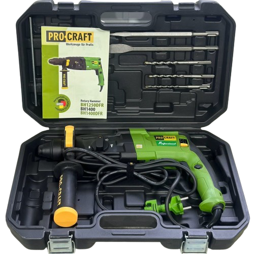 Перфоратор електричний PROCRAFT BH-1400, 3.0 Дж, прямий, SDS Plus, кейс 014001 фото