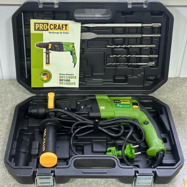 Перфоратор электрический PROCRAFT BH-1400, 3.0 Дж, прямой, SDS Plus, кейс 014001 фото