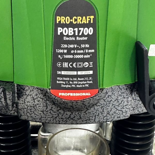 Фрезер ручной электрический PROCRAFT POB-1700 017003 фото