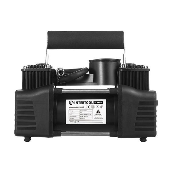 Автомобільний компресор 12 В, 25 А, два циліндри INTERTOOL AC-0005 AC-0005 фото