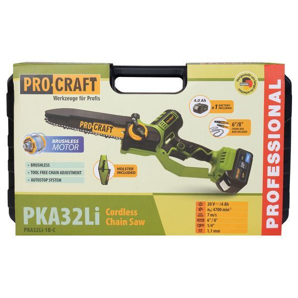 Аккумуляторная цепная пила Procraft PKA32Li (с 1 акб и зу) Кобура 030039 фото
