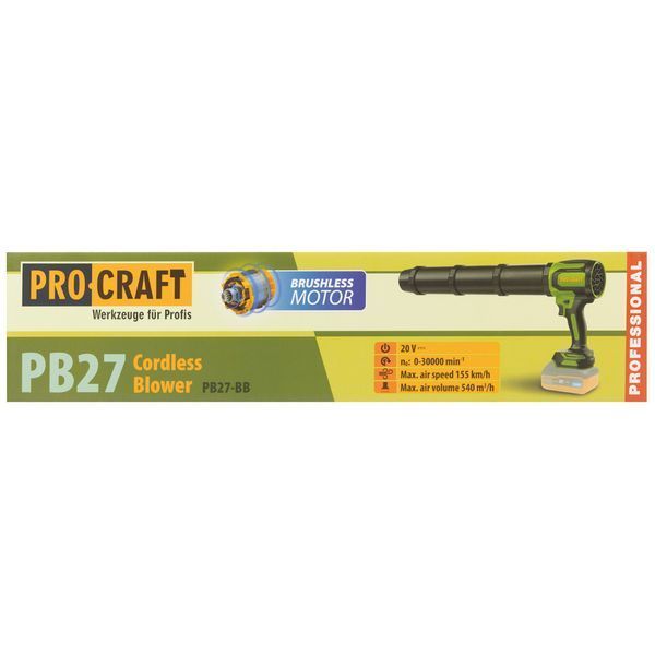 Акумуляторна повітродувка Procraft PB27 (без АКБ та зп) 032032 фото