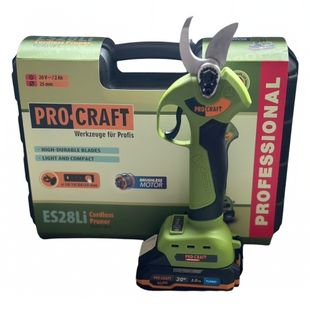 Аккумуляторный секатор Procraft ES28Li 25мм, АКБ 2 А&middot;ч, зарядка, кейс 030281 фото